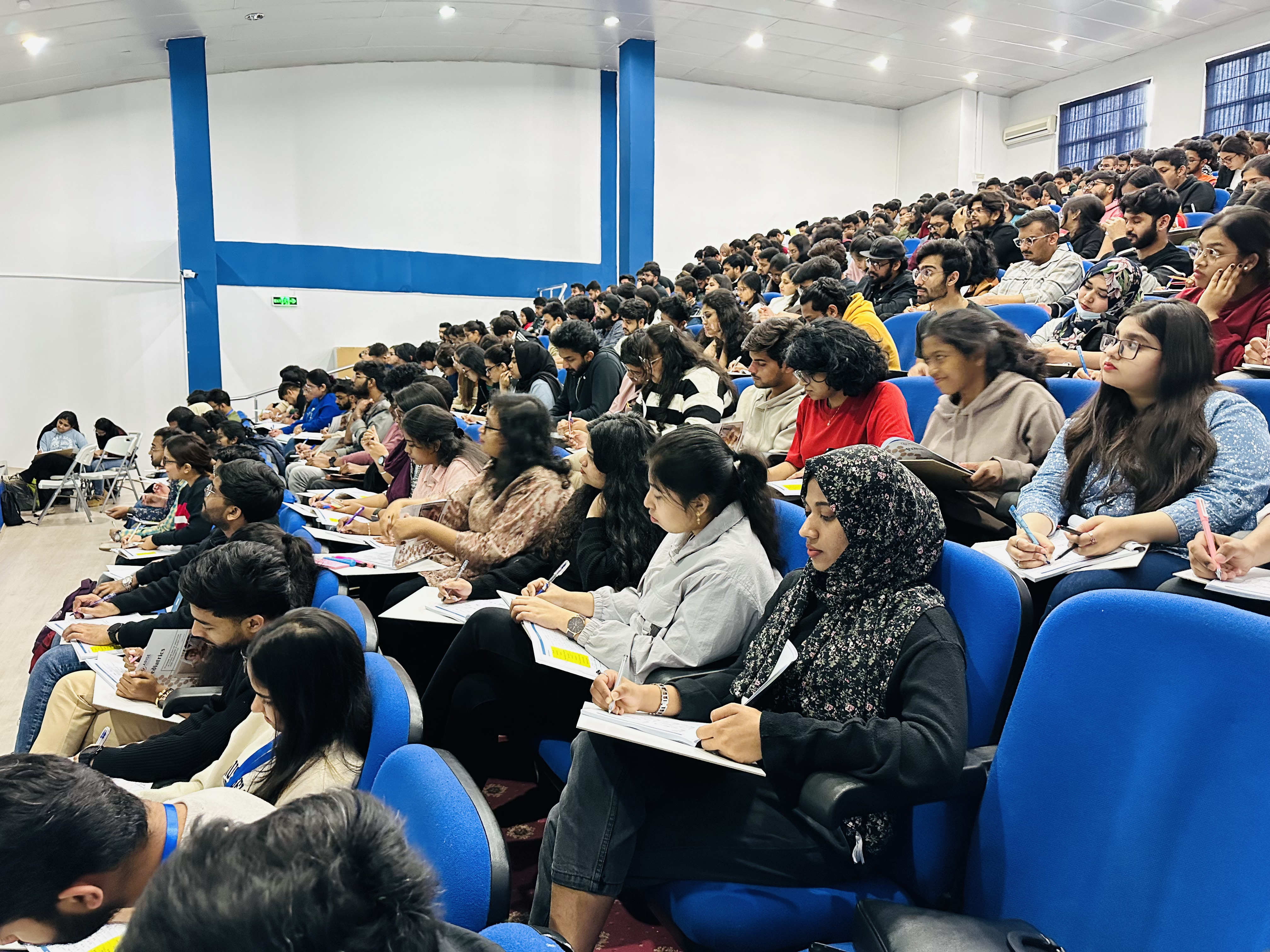 FMGE classroom in full swing — taking notes for the big exam